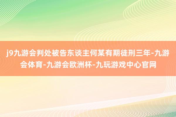 j9九游会判处被告东谈主何某有期徒刑三年-九游会体育-九游会欧洲杯-九玩游戏中心官网