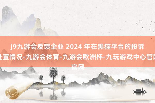 j9九游会反馈企业 2024 年在黑猫平台的投诉处置情况-九游会体育-九游会欧洲杯-九玩游戏中心官网