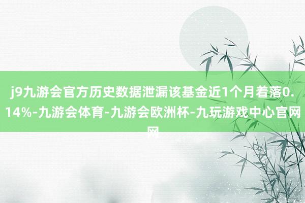 j9九游会官方历史数据泄漏该基金近1个月着落0.14%-九游会体育-九游会欧洲杯-九玩游戏中心官网